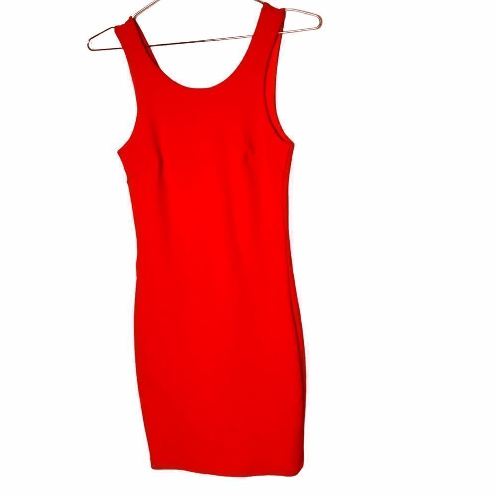 EUC ANGL Red Cage Style Back Bodycon Mini Dress Small